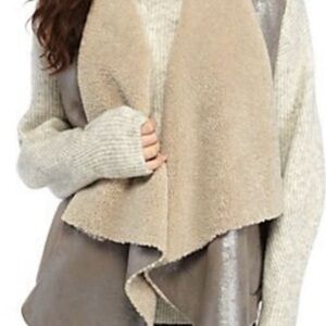 NWOT French Connection Silver Mink Shearling Vest